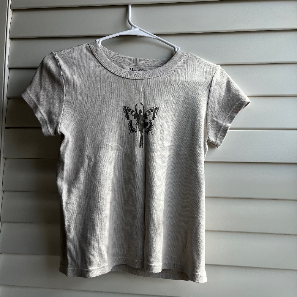 Brandy Melville Hailie Butterfly Ballerina Baby Tee